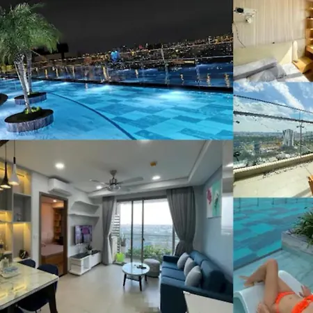 Luxury River Panorama View For 5 - Rooftop Infinity Pool + Sauna Near Q1 + Secc